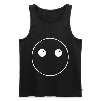 Emoji Schweigen Skizze weiß - Männer Premium Bio Tank Top - Schwarz - Vorne - Michal (187cm)