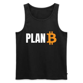 Plan B Bitcoin - Men's Premium Organic Tank Top - black - Front - AI Model Male 178 light (178cm)