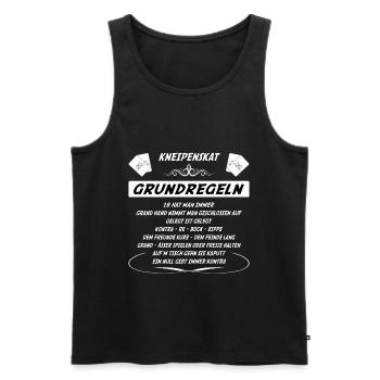 Skat spielen - Grundregeln Skat - Lustige Sprüche - Männer Premium Bio Tank Top - Schwarz - Vorne - Michal (187cm)
