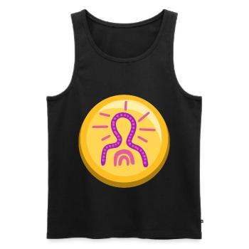 Meditations Sticker Icon Zen - Männer Premium Bio Tank Top - Schwarz - Vorne - Michal (187cm)