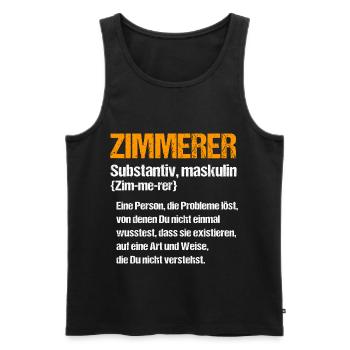 Zimmerer - Männer Premium Bio Tank Top - Schwarz - Vorne - AI Model Male 178 light (178cm)