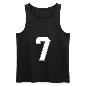 7 Jahre Trikotnummer 7 - Männer Premium Bio Tank Top - Schwarz - Vorne - AI Model Male 178 light (178cm)