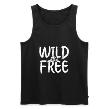 WILD and FREE - Men's Premium Organic Tank Top - black - Front - Michal (187cm)