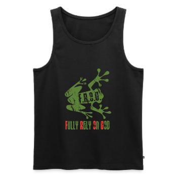 Frog - frog - Christian - Men's Premium Organic Tank Top - black - Front - AI Model Male 178 light (178cm)