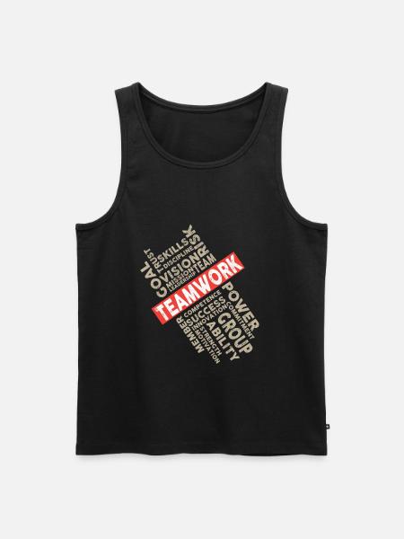Teamwork - Männer Premium Bio Tank Top - Schwarz
