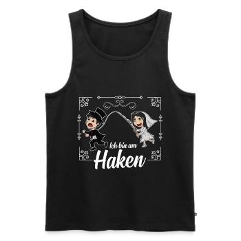 I'am on the Hook - Ich bin am Haken: Hochzeit - Männer Premium Bio Tank Top - Schwarz - Vorne - AI Model Male 178 light (178cm)