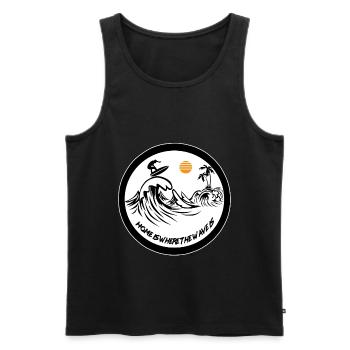Home is where the waves surf surf surfing - Men's Premium Organic Tank Top - black - Front - AI Model Male 178 light (178cm)