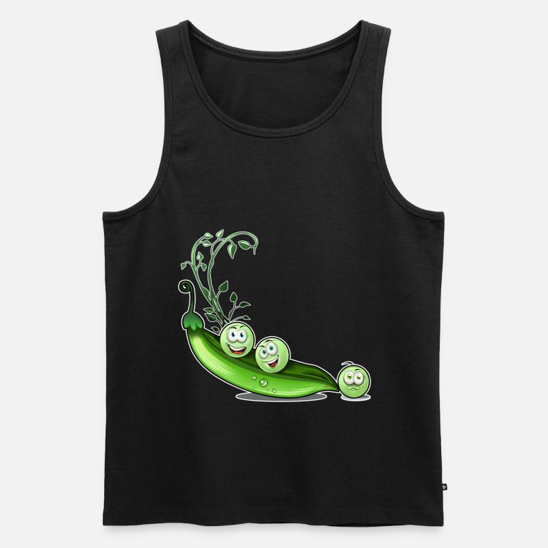 Erbsen Bohnen Humor - Männer Premium Bio Tank Top - Schwarz