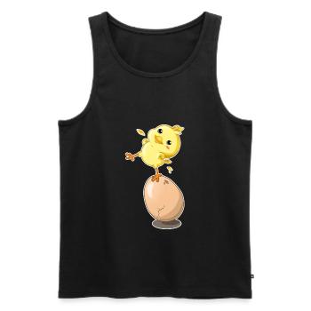 Küken Huhn Ei - Männer Premium Bio Tank Top - Schwarz - Vorne - Michal (187cm)