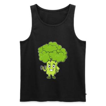 Entraînement au brocoli - Débardeur bio Premium Homme - noir - Devant - Michal (187cm)