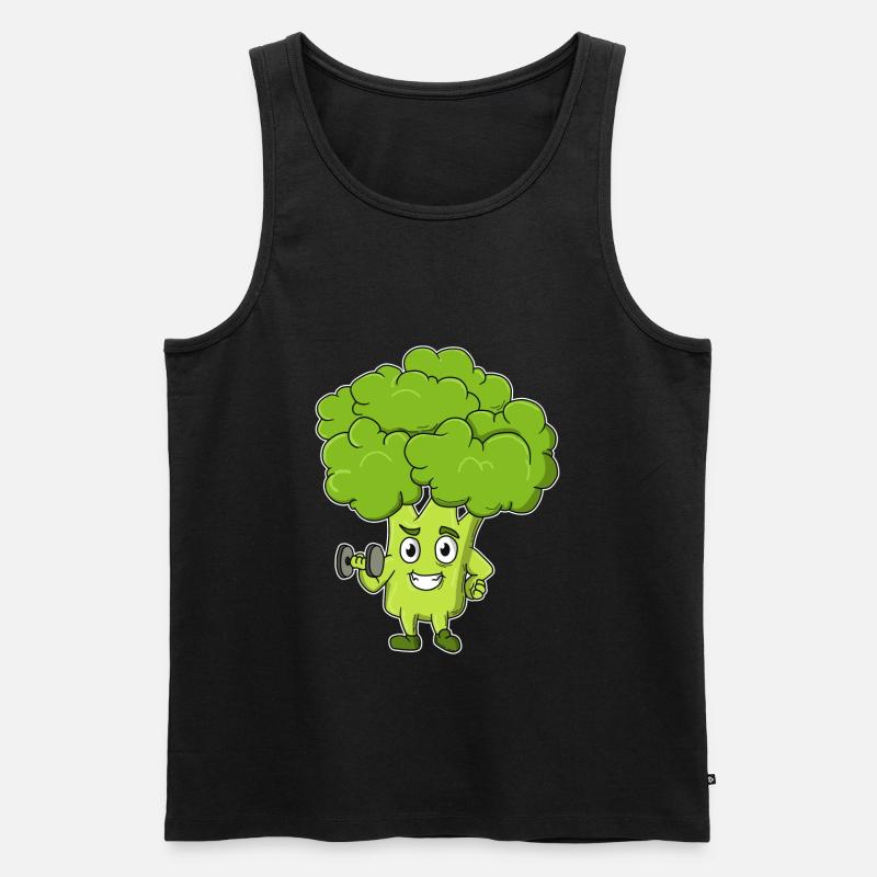 Brokkoli Training - Männer Premium Bio Tank Top - Schwarz