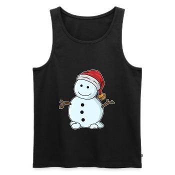 Bonhomme de neige sans nez - Débardeur bio Premium Homme - noir - Devant - AI Model Male 178 light (178cm)