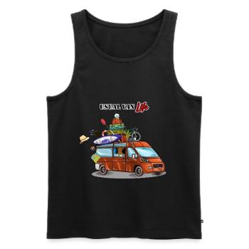 Ganz normales Van Leben, Camping Outdoor Urlaub - Männer Premium Bio Tank Top - Schwarz - Vorne - Michal (187cm)