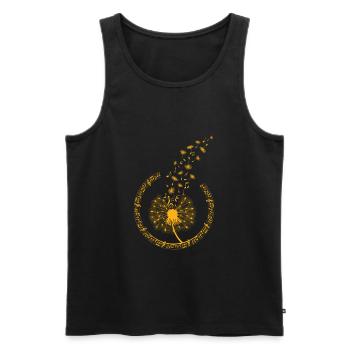 Fleurs Musique et pissens chansons pour l’été - Débardeur bio Premium Homme - noir - Devant - Michal (187cm)