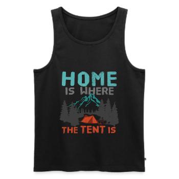 Winter camping tents camping mountains forest outdoor - Men's Premium Organic Tank Top - black - Front - AI Model Male 178 light (178cm)