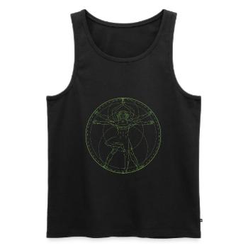 Homme de Vitruve yoga Leonardo Da Vinci - Débardeur bio Premium Homme - noir - Devant - AI Model Male 178 light (178cm)