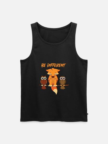 Fuchs Eulen Geschenk - Männer Premium Bio Tank Top - Schwarz
