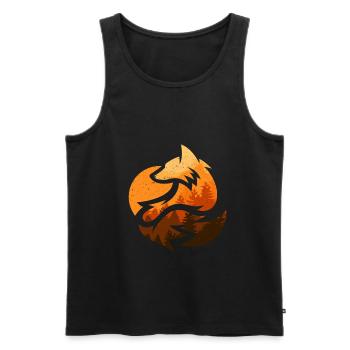 Fox animal design gifts - Men's Premium Organic Tank Top - black - Front - AI Model Male 178 light (178cm)
