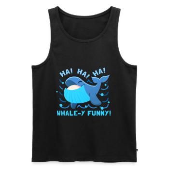 Lustiges Wal Design Whale Hello There! - Männer Premium Bio Tank Top - Schwarz - Vorne - AI Model Male 178 light (178cm)