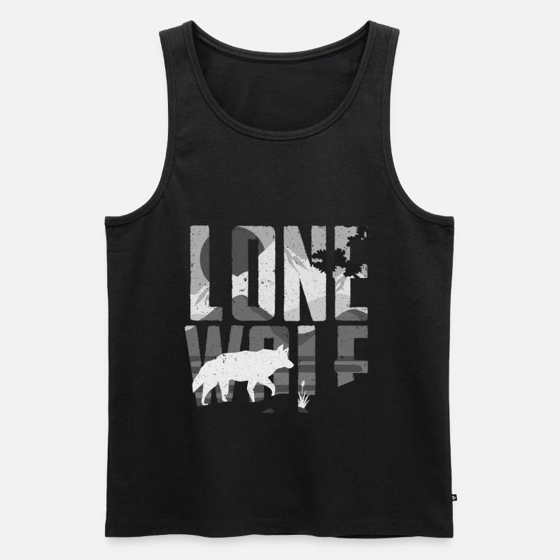 Lone Wolf Geschenk - Männer Premium Bio Tank Top - Schwarz
