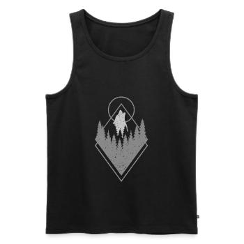 Loup dans la forêt - Débardeur bio Premium Homme - noir - Devant - AI Model Male 178 light (178cm)