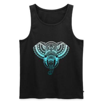 Mandala Elefant Tribal Tatto Yoga Chakra Geschenk - Männer Premium Bio Tank Top - Schwarz - Vorne - Michal (187cm)