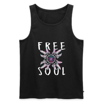 Free Soul Traumfänger Dreamcatcher Yoga Mandala - Männer Premium Bio Tank Top - Schwarz - Vorne - Michal (187cm)