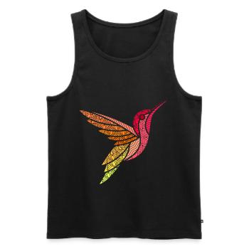 Kolibri Vogel Tier Mandala Vögel Design Kunst - Männer Premium Bio Tank Top - Schwarz - Vorne - Michal (187cm)