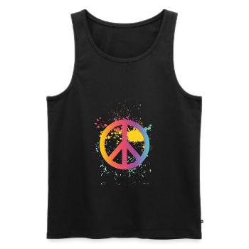 Colorfull peace sign peace symbol peace - Men's Premium Organic Tank Top - black - Front - Michal (187cm)