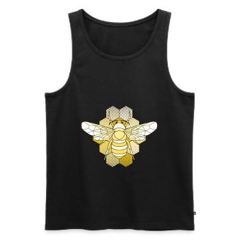 Gelbe Honigbiene auf Honigwaben Biene Honig Imker - Männer Premium Bio Tank Top - Schwarz - Vorne - AI Model Male 178 light (178cm)