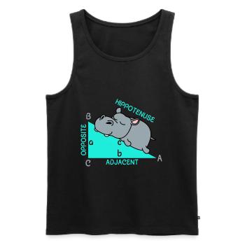 Hippoténuse math maths professeur de mathématiques blague - Débardeur bio Premium Homme - noir - Devant - AI Model Male 178 light (178cm)