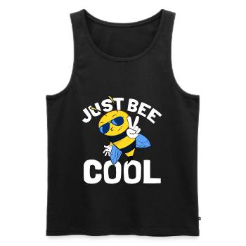 Just Bee Cool - cute bee bumblebee wasp - Men's Premium Organic Tank Top - black - Front - AI Model Male 178 light (178cm)