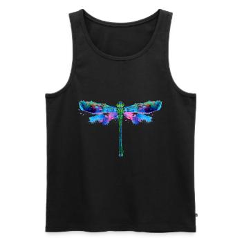 Libellules dessin insecte art peinture - Débardeur bio Premium Homme - noir - Devant - AI Model Male 178 light (178cm)