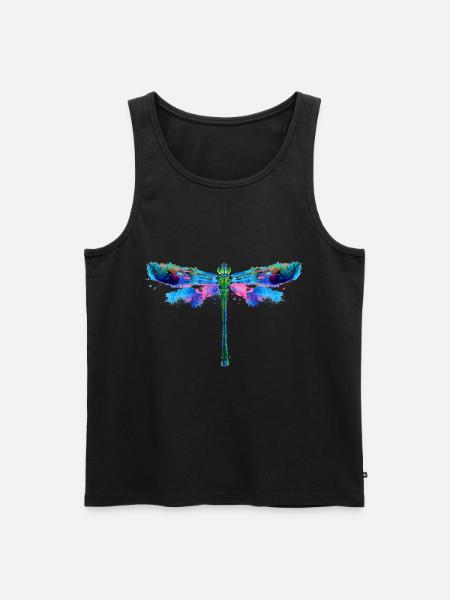 Dragonflies tegning insekt kunst maleri - Herre Premium økologisk tanktop - sort