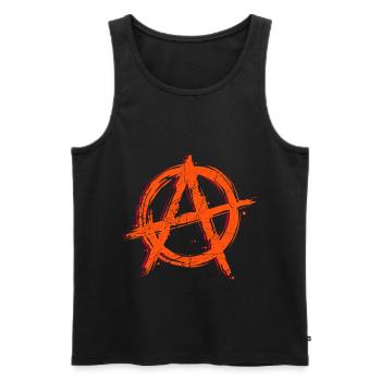 Anarchie Logo Grafitti Kunst Art Symbol Zeichen - Männer Premium Bio Tank Top - Schwarz - Vorne - AI Model Male 178 light (178cm)
