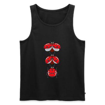 Cute ladybug insects with wings - Men's Premium Organic Tank Top - black - Front - AI Model Male 178 light (178cm)