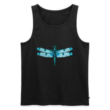 Cadeau de photographie d'insectes libellule réaliste - Débardeur bio Premium Homme - noir - Devant - AI Model Male 178 light (178cm)