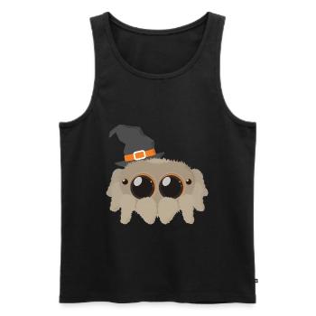 Araignée d'halloween mignonne avec des lunettes de soleil et un chapeau - Débardeur bio Premium Homme - noir - Devant - Michal (187cm)
