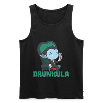 Drunkula vampire avec alcool vin bière boire amusant - Débardeur bio Premium Homme - noir - Devant - AI Model Male 178 light (178cm)