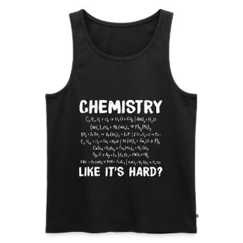 La chimie est-elle difficile? Chimiste blague chimiste - Débardeur bio Premium Homme - noir - Devant - AI Model Male 178 light (178cm)