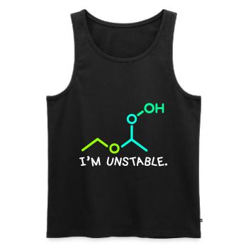 Oh oh je suis instable - blague chimiste chimiste amusant - Débardeur bio Premium Homme - noir - Devant - Michal (187cm)