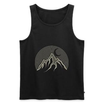 Abstract mountain camping illustration gift - Men's Premium Organic Tank Top - black - Front - Michal (187cm)