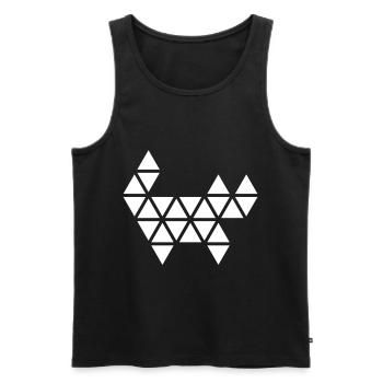 Geometric triangle abstract cat illustration - Men's Premium Organic Tank Top - black - Front - AI Model Male 178 light (178cm)