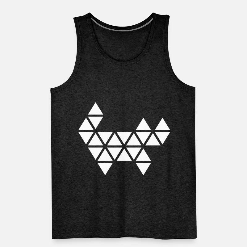Geometric triangle abstract cat illustration Men's Premium Organic Tank Top