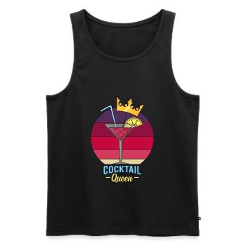 Cocktail Queen Party Hard with Crown Cosmopolitan - Men's Premium Organic Tank Top - black - Front - AI Model Male 178 light (178cm)
