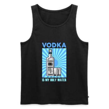 Vodka is my Holy Water Wodka Alkohol Longdrink - Männer Premium Bio Tank Top - Schwarz - Vorne - AI Model Male 178 light (178cm)