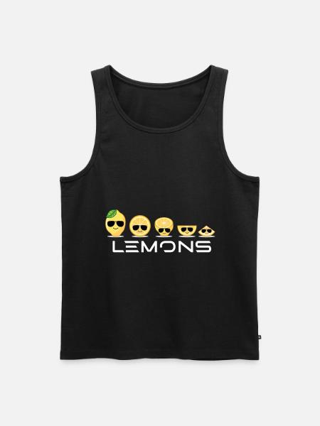 Lemons Zitronen - Männer Premium Bio Tank Top - Schwarz