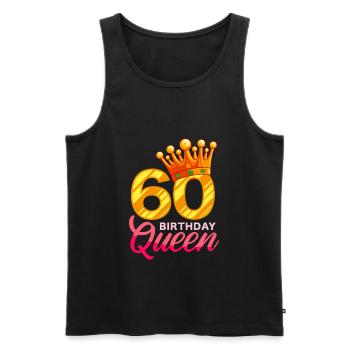 60th birthday queen birthday party - Men's Premium Organic Tank Top - black - Front - AI Model Male 178 light (178cm)