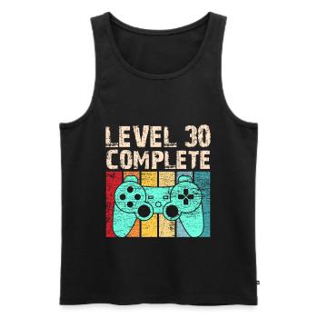 30. Geburtstag Level Complete - Männer Premium Bio Tank Top - Schwarz - Vorne - AI Model Male 178 light (178cm)