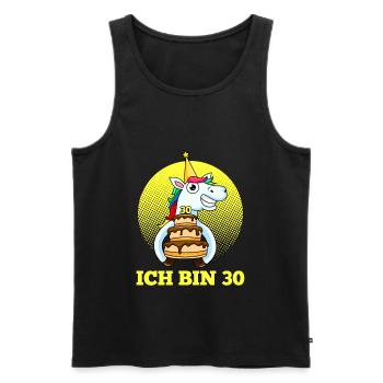 30. Geburtstag Einhorn Kuchen Geschenk - Männer Premium Bio Tank Top - Schwarz - Vorne - Michal (187cm)